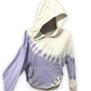Wildfox Women's Long Sleeve Sweatshirt Size M Tie Die Lt Purple Green Hoodie